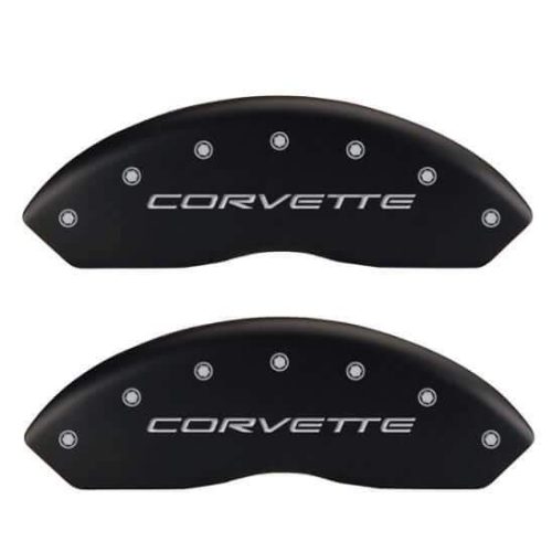 C5 Corvette MGP Caliper Covers – Gloss Black with Silver – Corvette