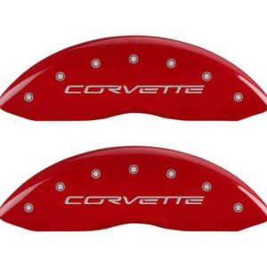C6 Corvette MGP Caliper Covers - Red with Silver - Corvette