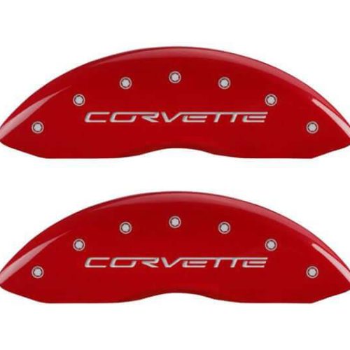 C6 Corvette MGP Caliper Covers – Red with Silver – Corvette