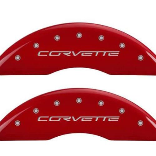 C6 Corvette MGP Caliper Covers – Red with Silver – Grand Sport