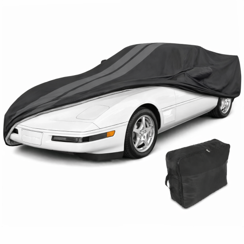 C4 Corvette Ultraguard Plus Car Cover – Indoor/Outdoor Protection – Black W/ Gray Stripes : 1984-1996