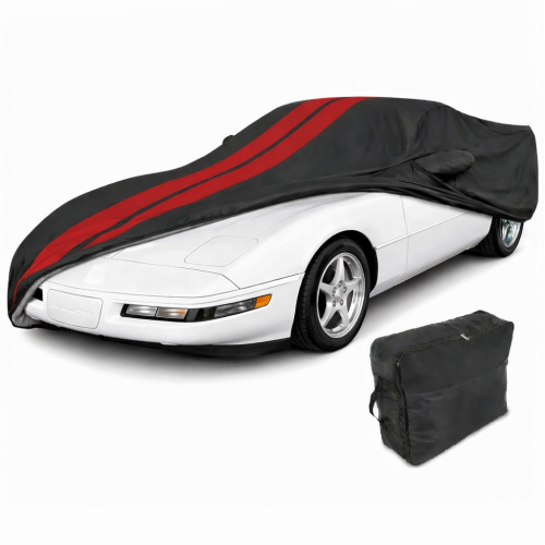 C4 Corvette Ultraguard Plus Car Cover – Indoor/Outdoor Protection – Black W/ Red Stripes : 1984-1996