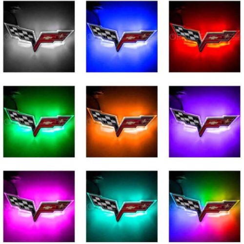 C6 Corvette Oracle Illuminated Cross Flags Logo – Rear
