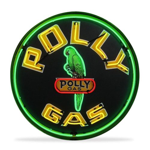 Corvette – Polly Gas – Neon Sign in a Metal Can : Large 36 Inch Across
